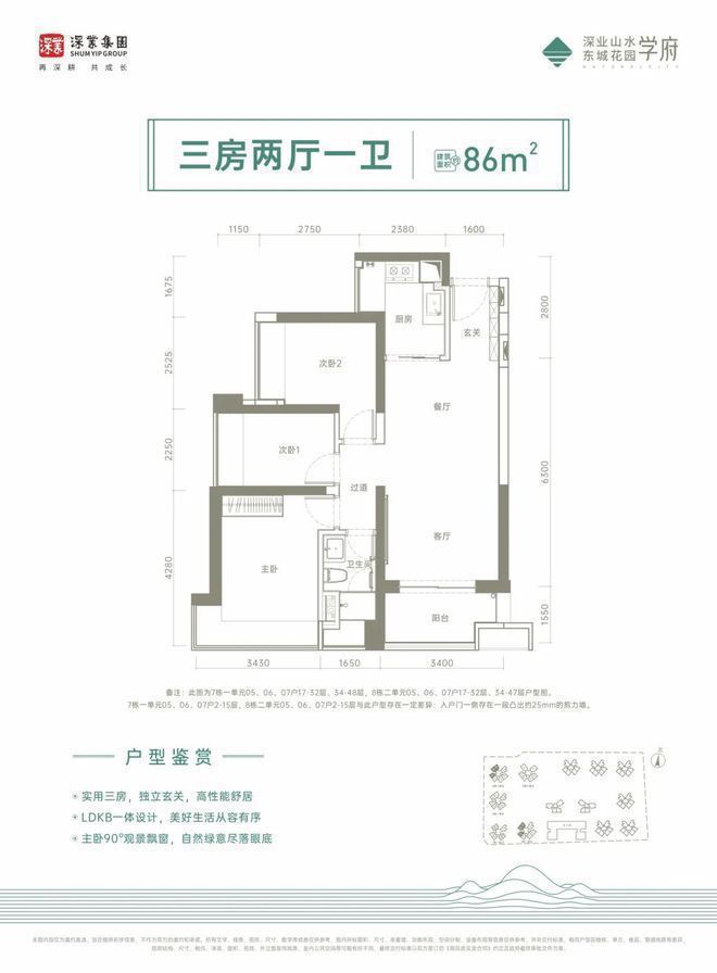 单元是3梯6户其它栋数都是3梯7户设计凯发·k8国际深业山水东城2期8栋3(图16)